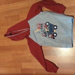 Boys Size 6 Hoodie Construction Trucks Sweatshirt NWOT
